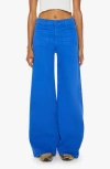 Mother High Rise Patch Pocket Wide Leg Jeans In Snorkel Blue In Snr Snorkel Blue