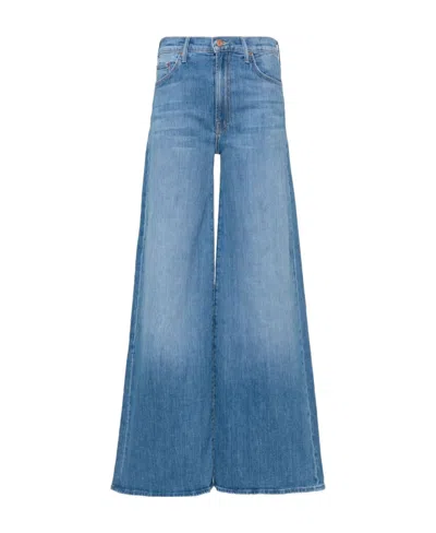 Mother The Swisher Sneak Fray Jeans In Blue