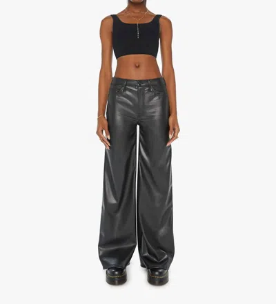 Mother Undercover Wide Leg Pants In Wax On, Wax Off Black