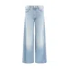 Mother High Rise Palazzo Jeans Wide Leg In Blue