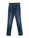 Mother Mid-rise Slim Fit Blu Jeans In Blue