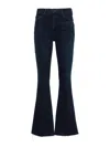 Mother Flared Leg Trousers Contrast Stitching In Black