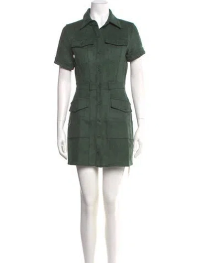 Pre-owned Mother Vegan Suede Mini Dress In Green