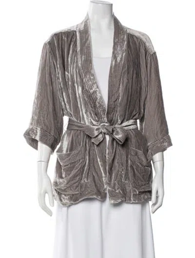 Pre-owned Mother Velvet Robe In Gray