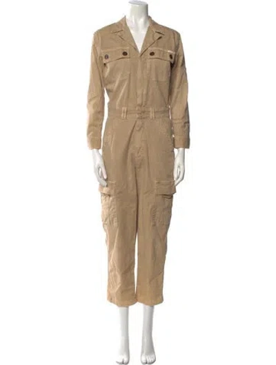 Pre-owned Mother V-neck Jumpsuit In Neutral