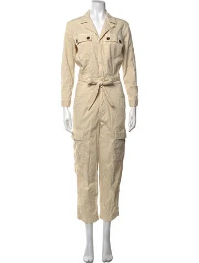 Pre-owned Mother V-neck Jumpsuit In Neutrals