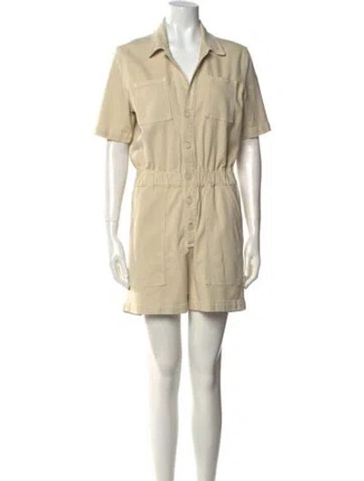 Pre-owned Mother V-neck Romper In Yellow