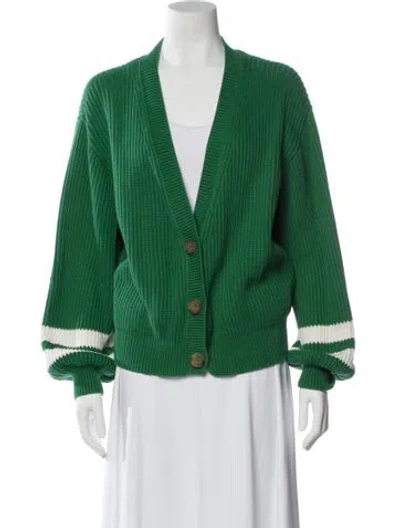 Pre-owned Mother V-neck Sweater In Green