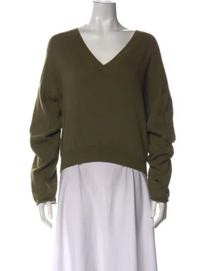 Pre-owned Mother V-neck Sweater In Green