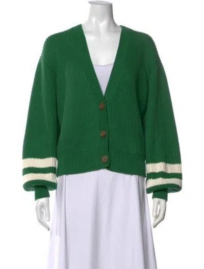 Pre-owned Mother V-neck Sweater In Green