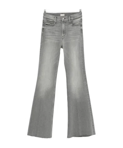 Mother Waistband Denim Trousers In Gray