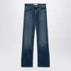 Mother High-waisted Cropped Jeans In Blue Denim In Blue