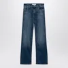 Mother High-waisted Cropped Jeans In Blue Denim