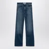 Mother High-waisted Cropped Jeans In Blue Denim
