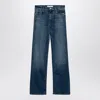 Mother High-waisted Cropped Jeans In Blue Denim