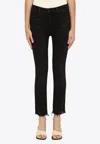 Mother Weekender Flare Leg Jeans In Deep End In Black