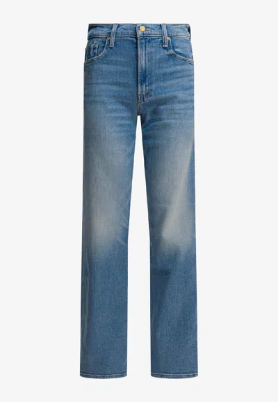 Mother Washed Straight-leg Jeans In Blue