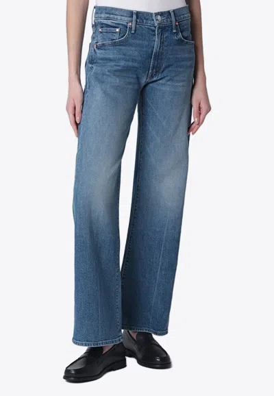 Mother Washed Straight-leg Jeans In Blue
