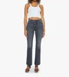 Mother Weekender Flare Jean In Can You Call My Phone In Gray