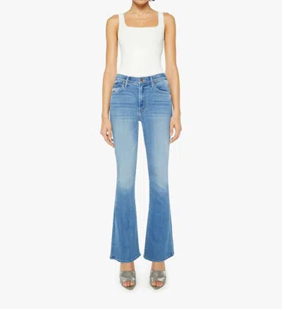 Mother Weekender Flare Jean In Layover In Blue