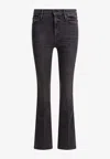 Mother Weekender Flared Jeans In Black