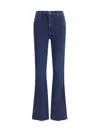 Mother Weekender Fray Crop Flare Jeans In Blue