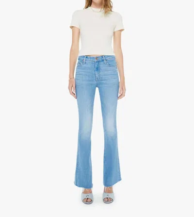 Mother Weekender Fray Flare Jean In Satisfy Your Cravings In Blue