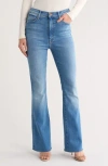 Mother Weekender Fray Hem Flare Jeans In Blue