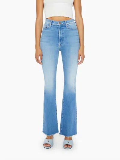 Mother Weekender Fray Jean In Read Between The Lines In Blue