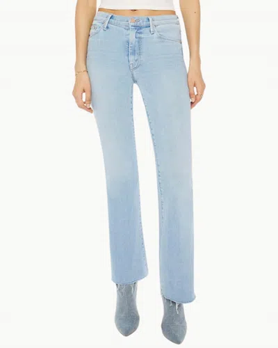 Mother Weekender Fray Jeans In Mood Ring In Blue