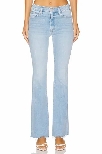 Mother Weekender Fray Jeans In Mood Ring In Blue