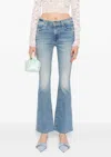 Mother Weekender Mid-rise Flare Jeans In Glow Up In Blue