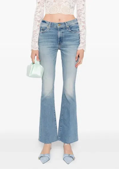 Mother Weekender Mid-rise Flare Jeans In Glow Up In Blue