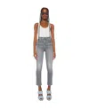 Mother The Rascal Ankle Fray Jeans In Gray