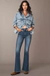 Mother Weekender Skimp Mid-rise Flare Jeans In Blue
