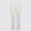 Mother White Cotton Denim Jeans In Neutral