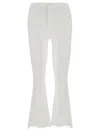 Mother White Cropped Flared Denim Jeans In White