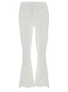 Mother White Cropped Flared Denim Jeans In White