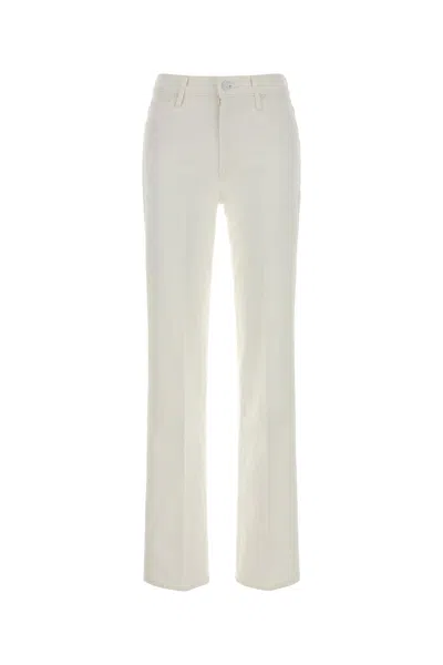 Mother White Stretch Denim The Kick It Jeans