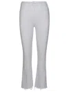 Mother The Tripped Distressed Bootcut Ankle Jeans In White