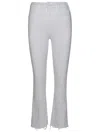 Mother White Cropped Flared Denim Jeans In White