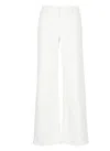 Mother The Hustler Patch Pocket Raw Hem High Waist Ankle Flare Jeans In White
