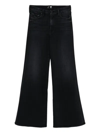 MOTHER WIDE BLACK JEANS IN SOFT COTTON-MODAL BLEND