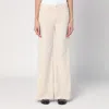 Mother Wide Jeans The Roller Fray Beige In Beige
