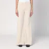Mother Wide Jeans The Roller Fray Beige In Beige
