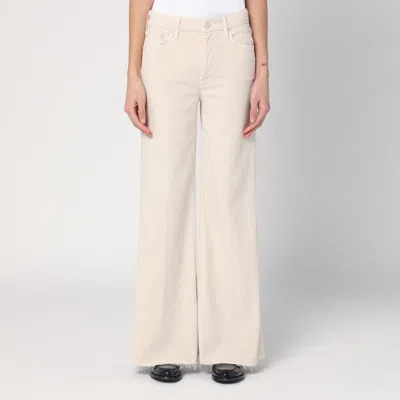 MOTHER WIDE JEANS THE ROLLER FRAY BEIGE