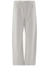 Mother Wide Leg Cotton Denim Jeans In White