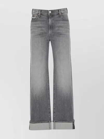 MOTHER WIDE-LEG COTTON JEANS CUFFED