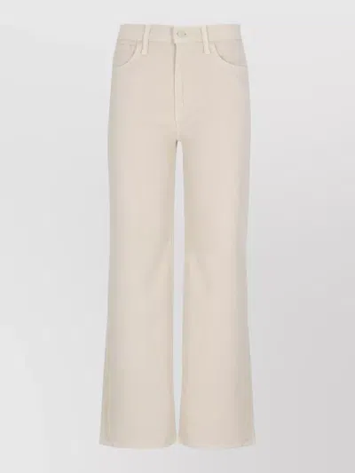 Mother Wide Leg Cotton Jeans Five Pocket In Pink
