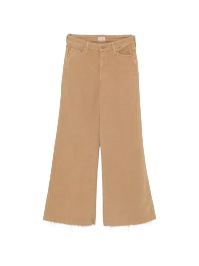Mother Beige Straight Mid Rise Jean In Brown